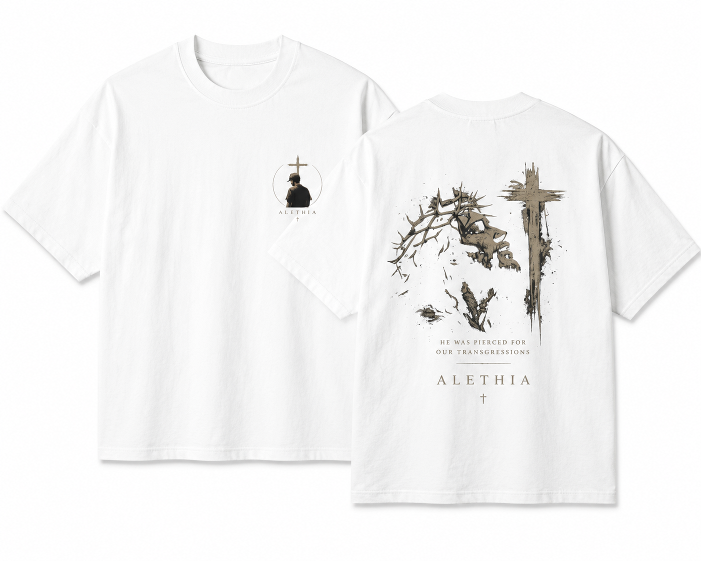 ALETHIA – "He Was Pierced For Our Transgressions" Oversized Tee