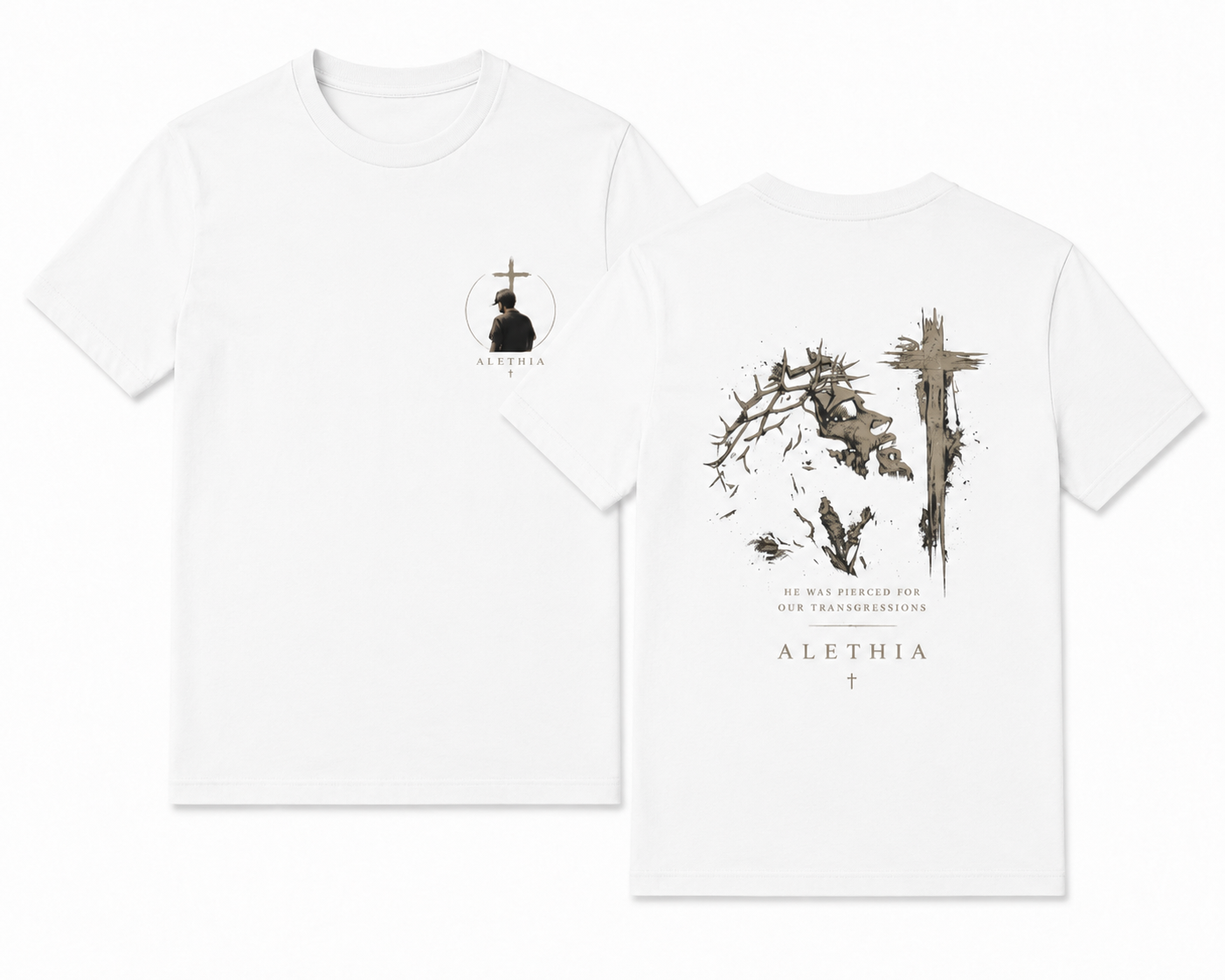 ALETHIA – "He Was Pierced For Our Transgressions" Slim Fit Tee