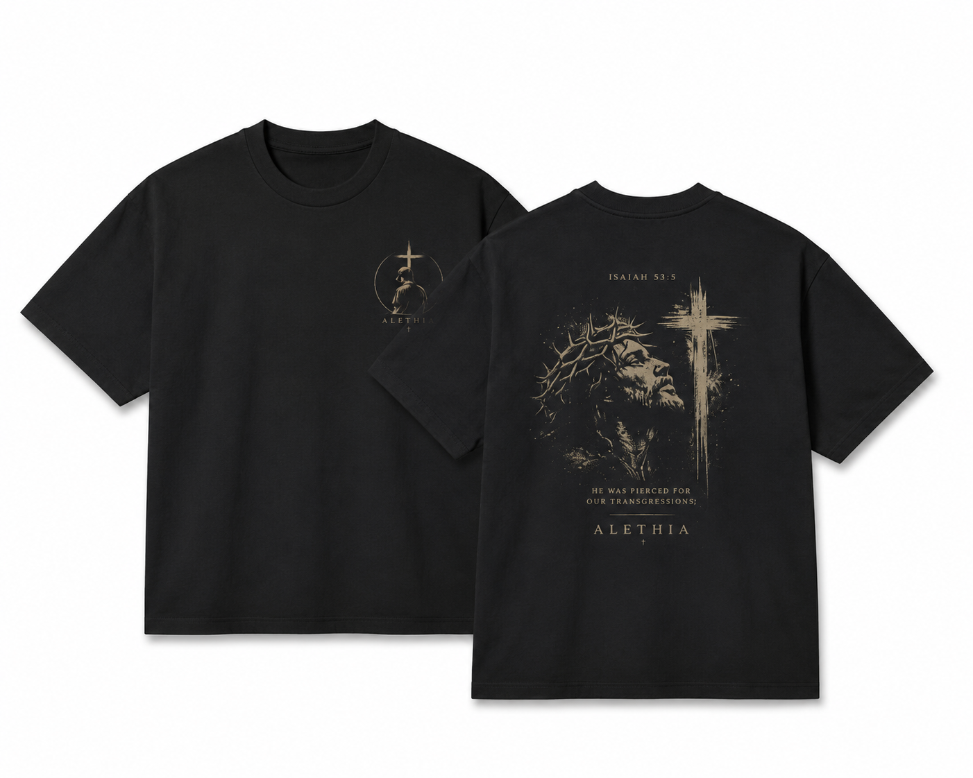 ALETHIA – "He Was Pierced For Our Transgressions" Oversized Tee